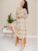 Легкое платье-миди из ткани в цветочный принт 3182