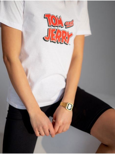 Белая футболка с принтом TOM and JERRY 3211