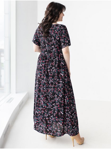Красивое длинное платье size+ в цветочный принт 3224