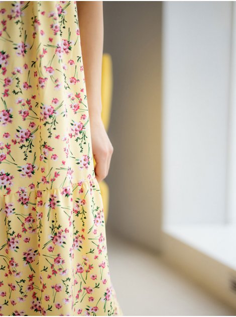 вільна літня сукня-міді в квітку 3230