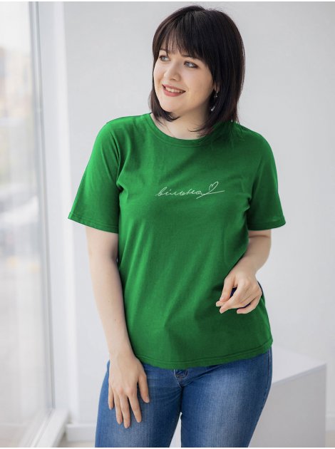 Женская футболка size+ с принтом "вільна" 3444