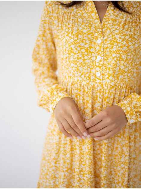 Вільна сукня міді з принтом в квітковий принт 3282