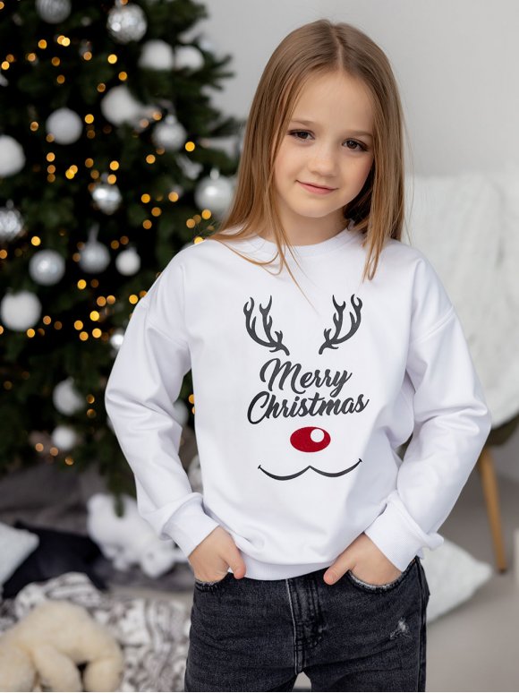 Тёплий детский свитшот с рождественским принтом 10113.1