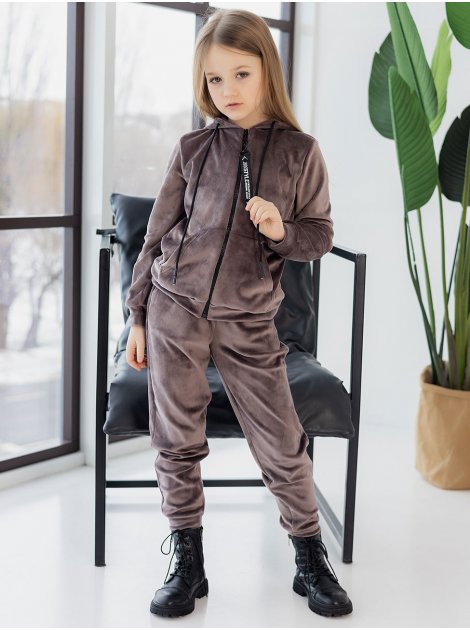 Дитячий велюровий костюм на блискавці 10115