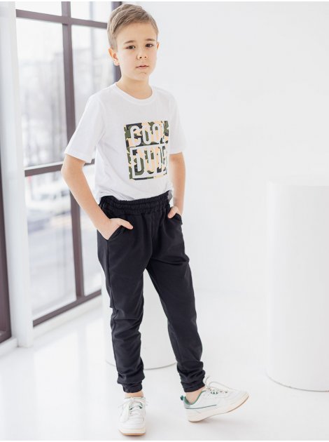 Чёрные базовые детские спортивные штаны 10126