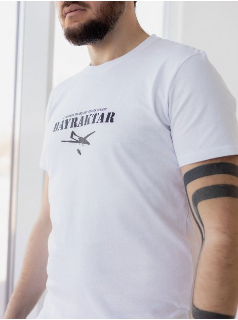 Мужская футболка с принтом "BAYRAKTAR" 3452