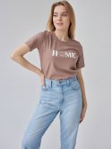 Хлопковая футболка с принтом "HOME" 3453