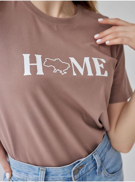 Бавовняна футболка з принтом "HOME" 3453