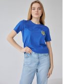 Женская футболка с вышитым гербом Украины 3469