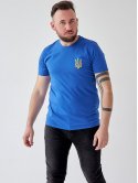 Чоловіча футболка з вишитим гербом України 3470