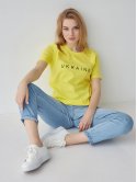 Хлопковая женская футболка с принтом "UKRAINE" 3463