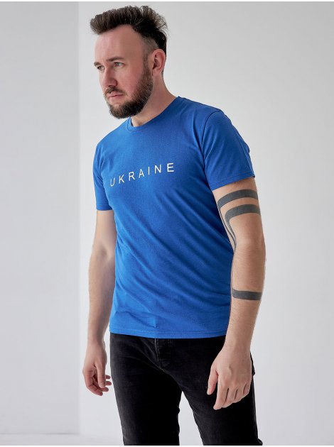 Хлопковая мужская футболка с принтом "UKRAINE" 3464