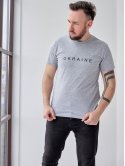 Бавовняна чоловіча футболка з принтом "UKRAINE" 3464