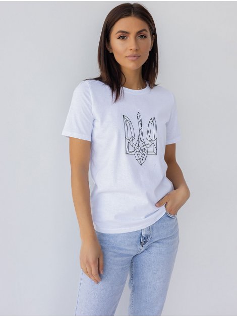 Жіноча футболка зі стилізованим Гербом України 3465