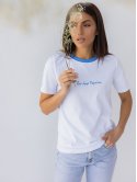 Комбінована жіноча футболка з принтом 3460