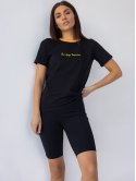 Комбинированная женская футболка с принтом 3460