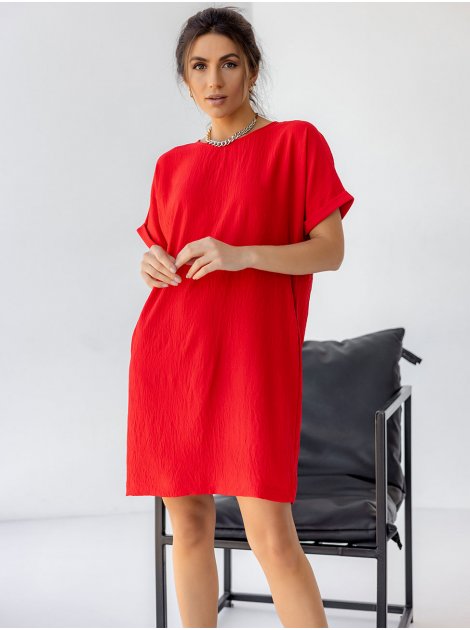 Вільна сукня з легкою фактурної тканини 3484