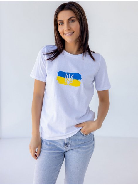 Жіноча футболка з Гербом і прапором України 3491