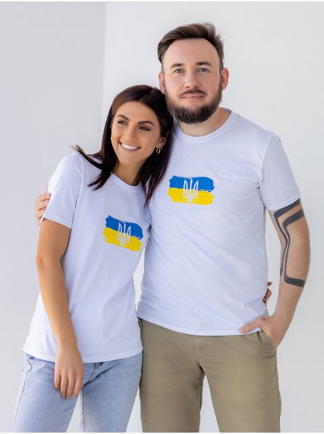 Мужская футболка с Гербом и флагом Украины 3492