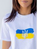 Женская футболка с Гербом и флагом Украины 3491