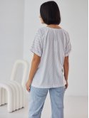 Легкая блуза в горошек 3395