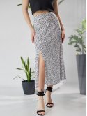 Штапельная юбка-миди в цветочный узор 3670