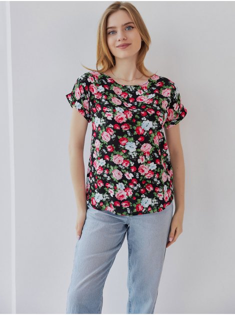 Легкая блуза с флоральным принтом 3713