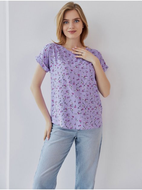 Летняя блуза в цветочный принт 3712