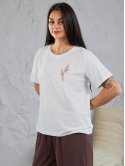 Футболка з вишивкою пшениця size+ 4105