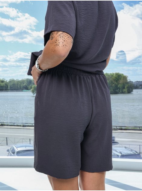 Костюм з футболкою та шортами size+ 4114