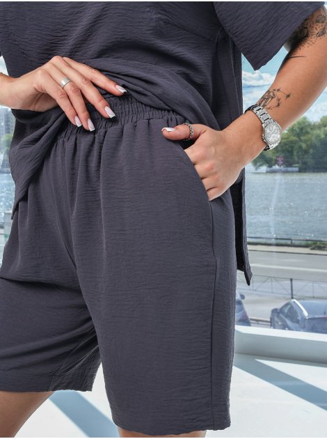 Костюм з футболкою та шортами size+ 4114