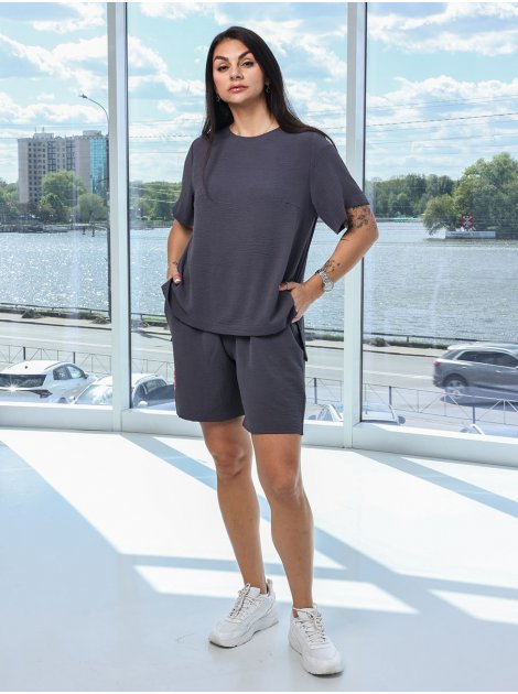 Костюм з футболкою та шортами size+ 4114