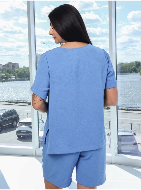 Костюм з футболкою та шортами size+ 4114