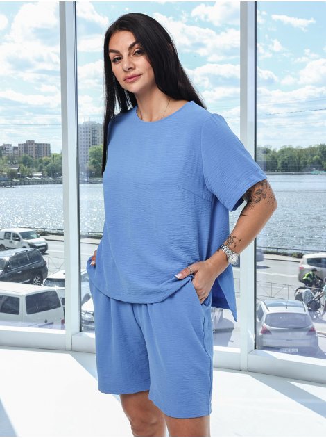 Костюм з футболкою та шортами size+ 4114