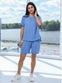 Костюм з футболкою та шортами size+ 4114