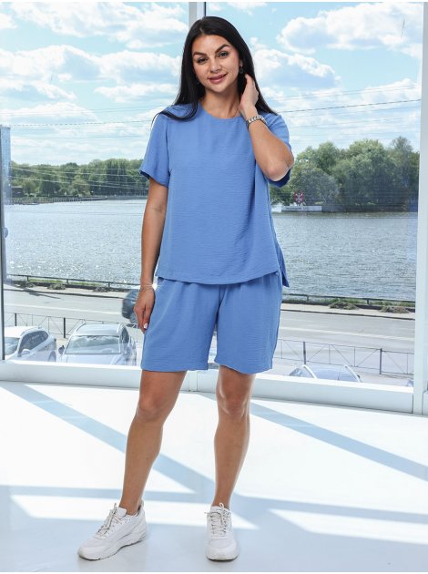 Костюм з футболкою та шортами size+ 4114