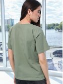 Футболка с вышивкой пшеница size+ 4105