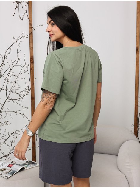 Базовая женская футболка size+ 4071