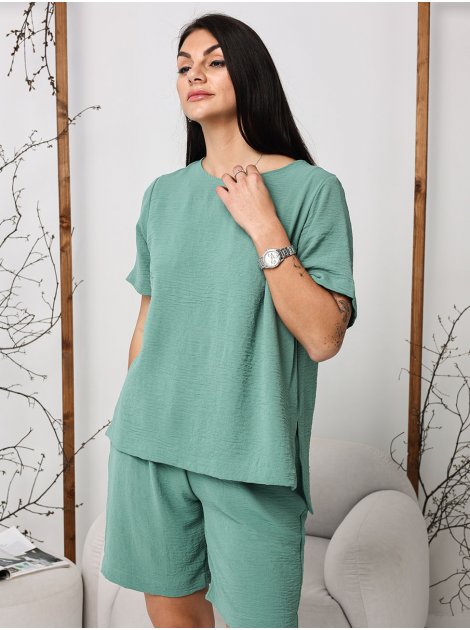 Костюм з футболкою та шортами size+ 4114