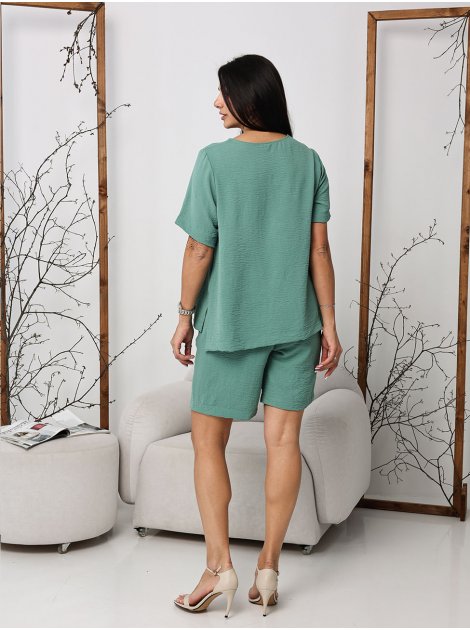 Костюм з футболкою та шортами size+ 4114
