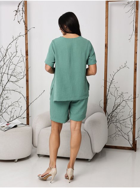 Костюм з футболкою та шортами size+ 4114