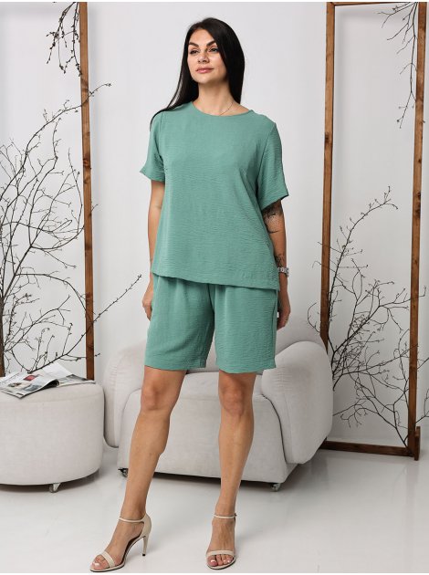 Костюм з футболкою та шортами size+ 4114