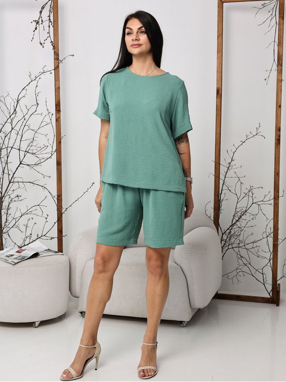 Костюм з футболкою та шортами size+ 4114