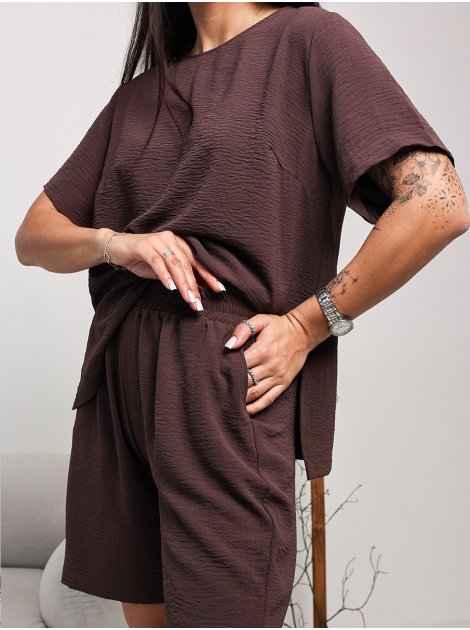 Костюм з футболкою та шортами size+ 4114