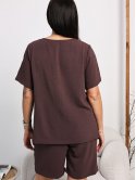 Костюм з футболкою та шортами size+ 4114