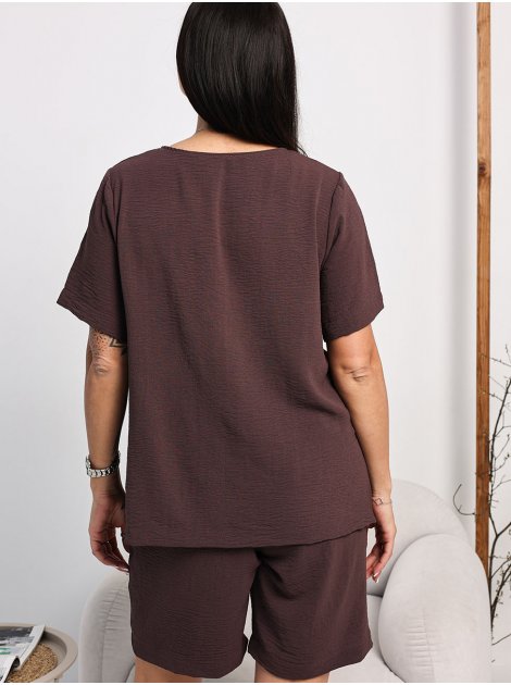 Костюм з футболкою та шортами size+ 4114