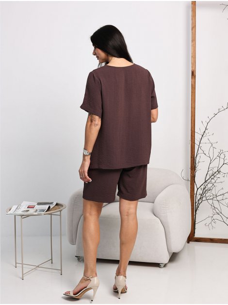 Костюм з футболкою та шортами size+ 4114