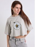 Вкорочена футболка з ромашкою 4100