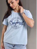 Футболка з принтом Original denim size+ 4135