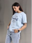 Футболка з принтом Original denim size+ 4135